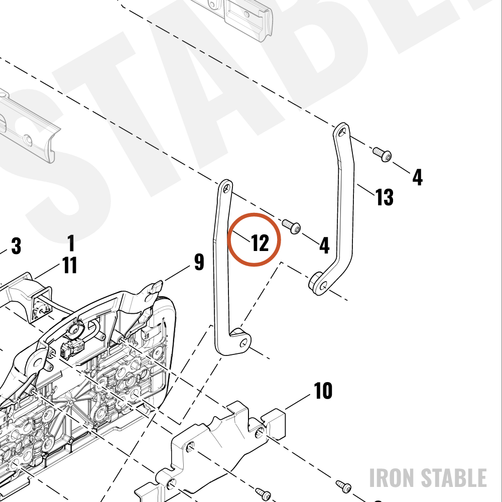 Harley-Davidson Holder, Lic Pl, Brace, Rh