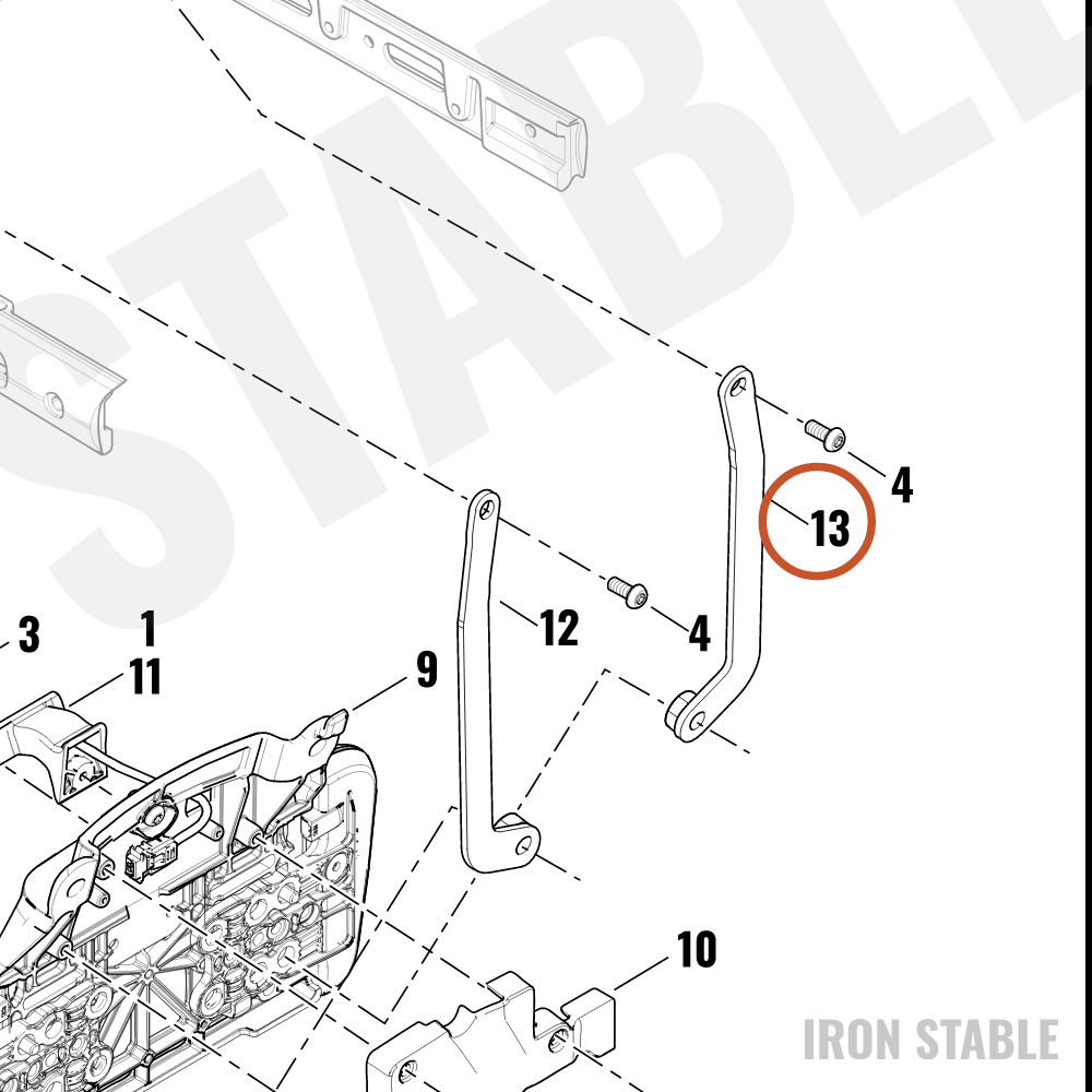 Harley-Davidson Holder, Lic Pl, Brace, Lh