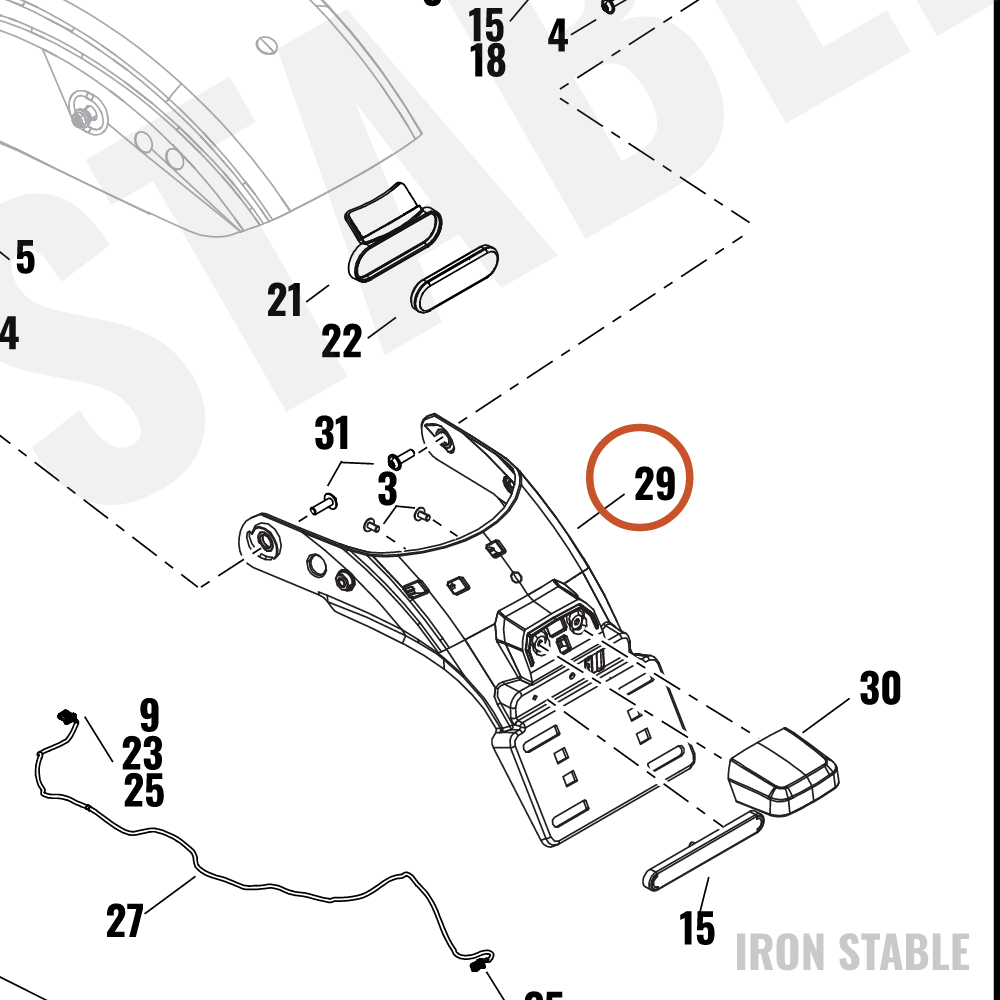 Harley-Davidson Holder, Lic Pl, Bracket