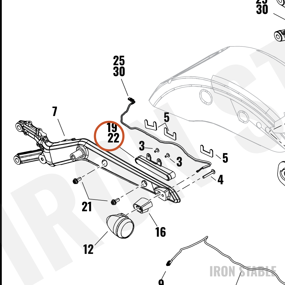 Harley-Davidson Bracket, Refl Mt, Lh