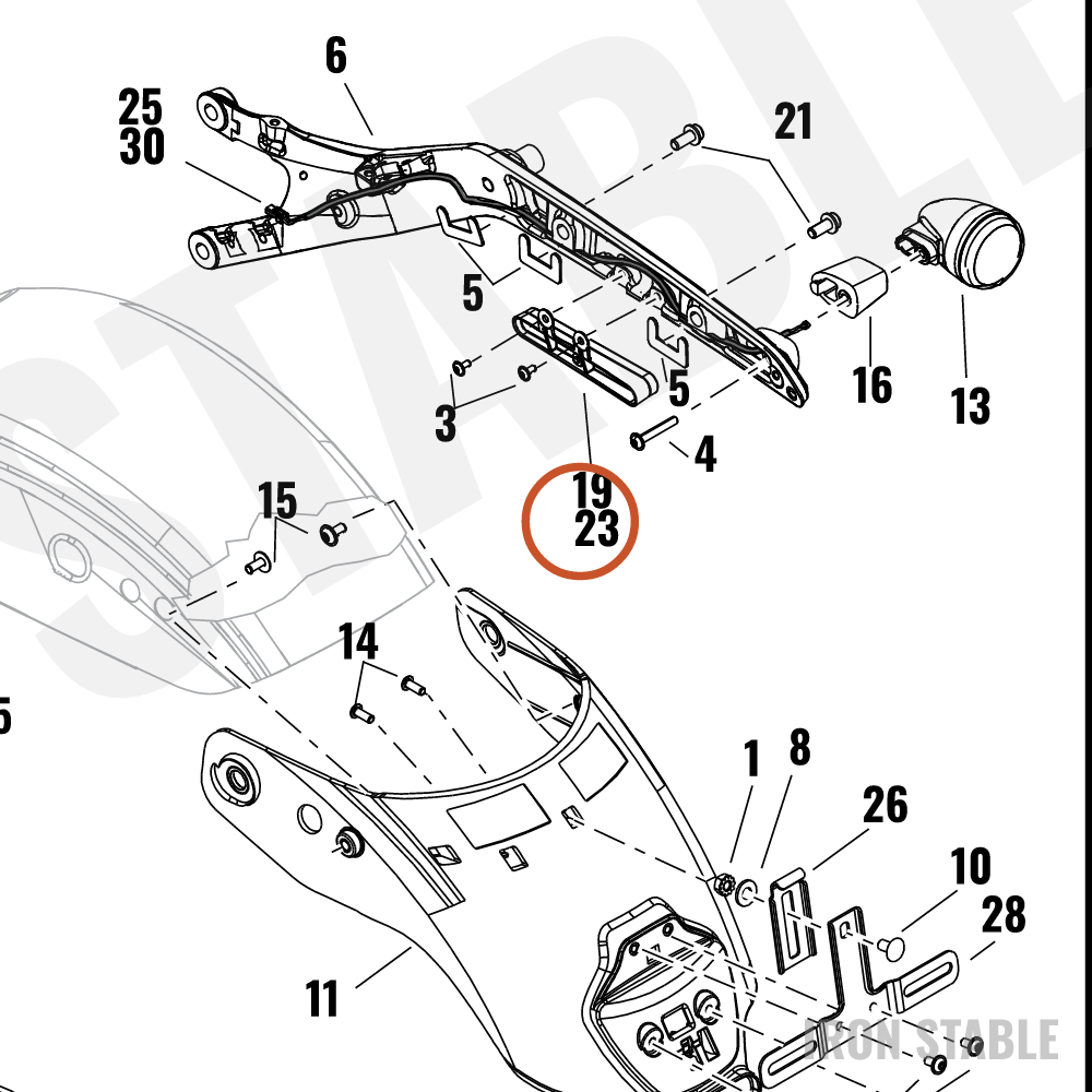 Harley-Davidson Bracket, Refl Mt, Rh