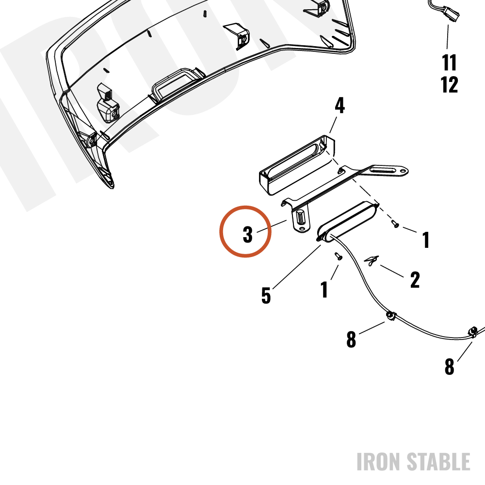 Harley-Davidson Bracket, Lic Pl, Reverse Light