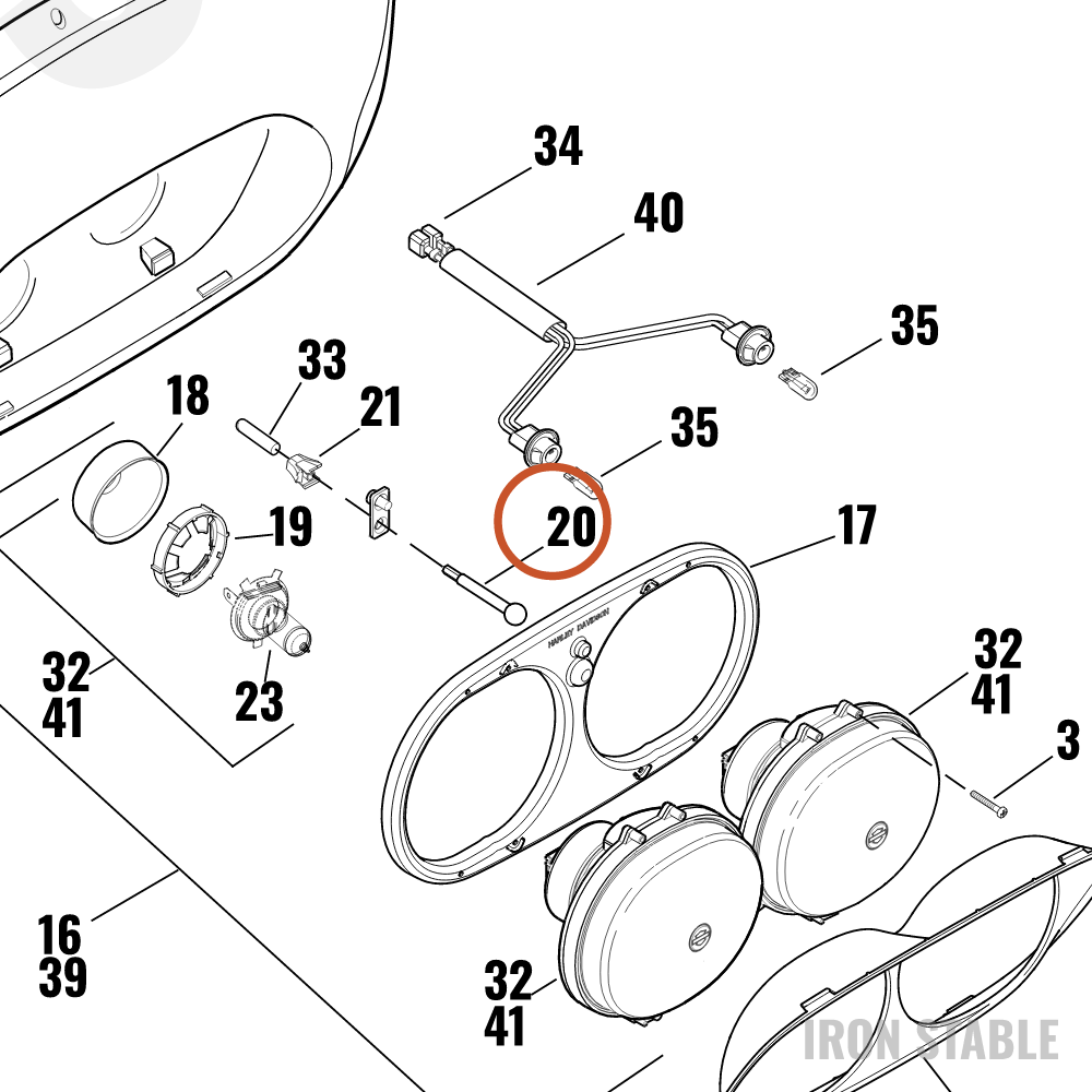 Harley-Davidson Stud, Adj, Hdlamp Assembly