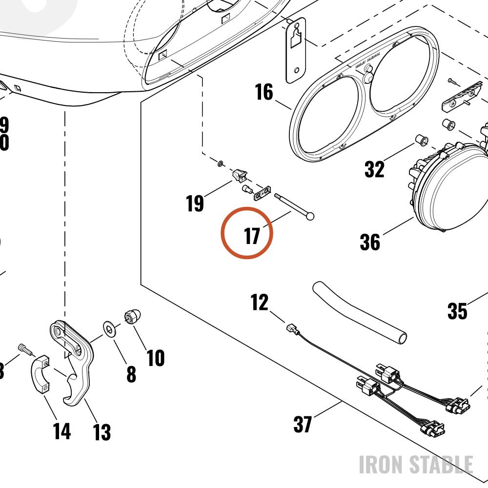 Harley-Davidson Stud, Adj, Hdlamp Assembly