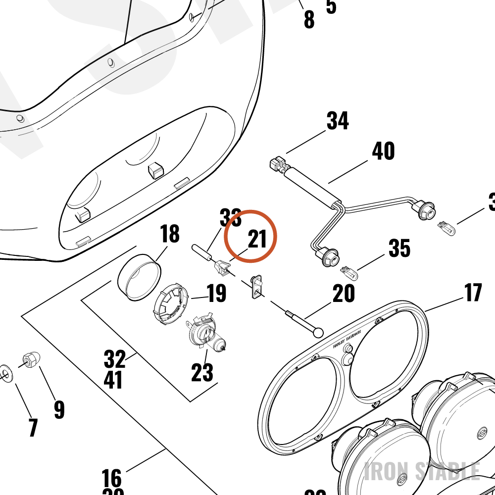 Harley-Davidson Mounting Clip, Headlamp