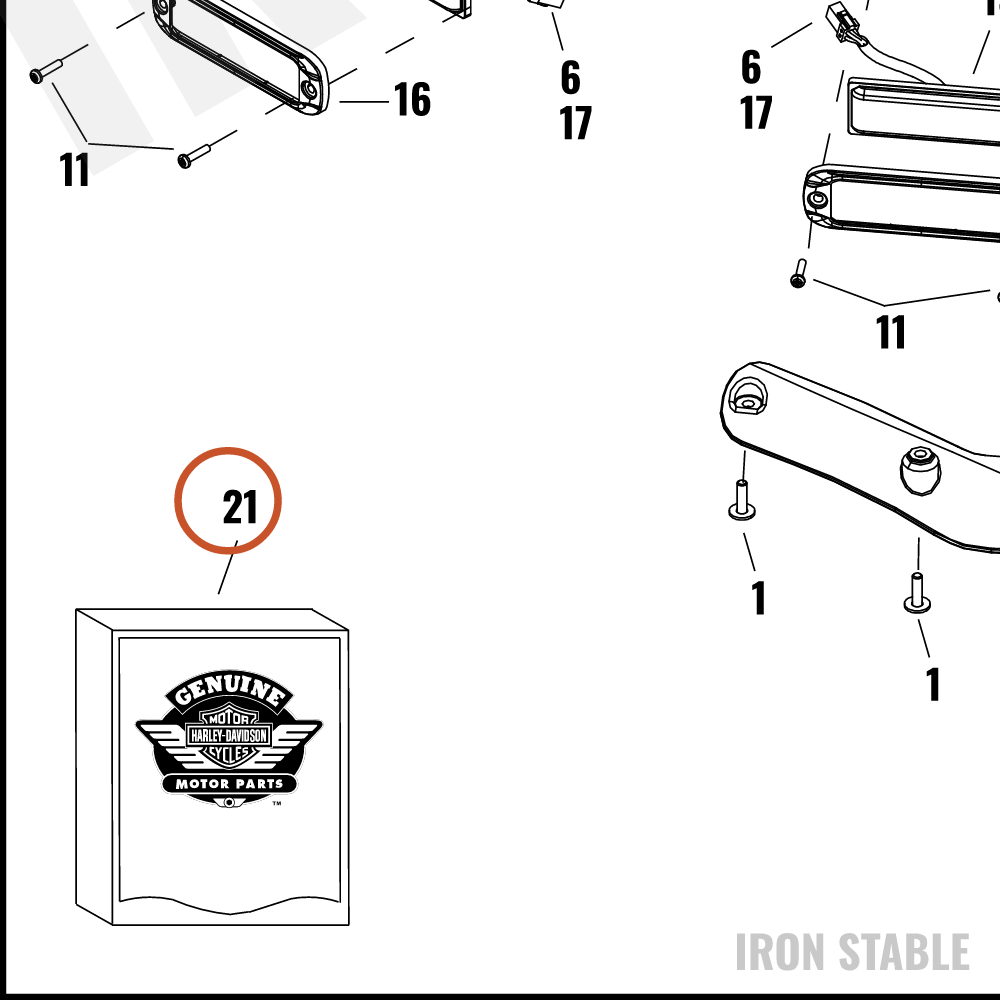 Harley-Davidson Light, Emer, Rh Fair Pod, Blk