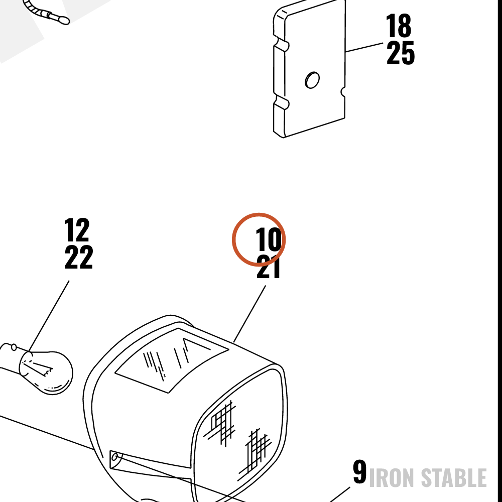Harley-Davidson Tail Lamp Lens, Dom