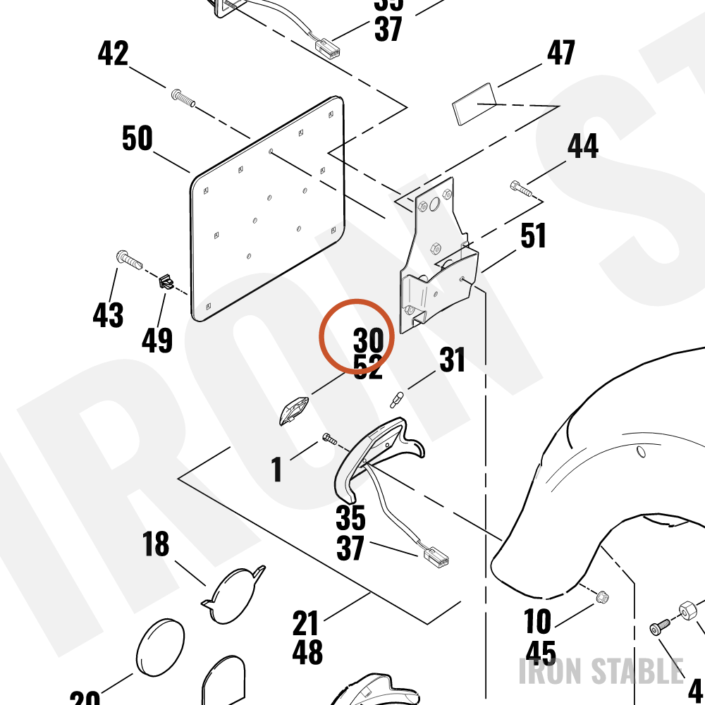 Harley-Davidson Lens, Rr Fndr Lamp
