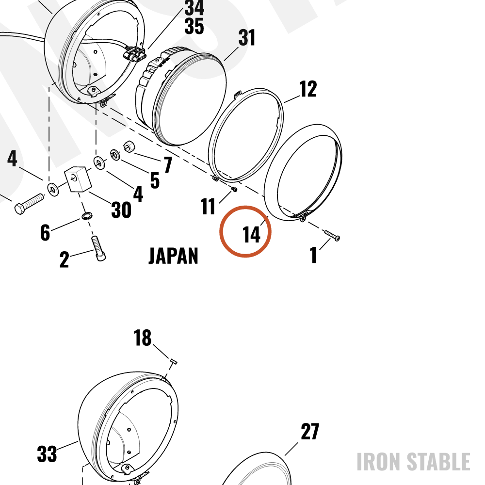 Harley-Davidson Bezel, Hdlamp