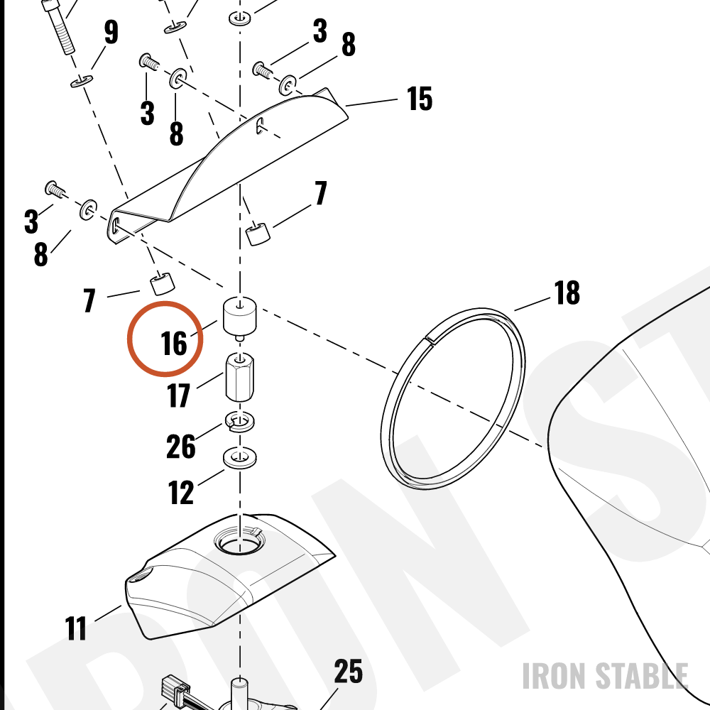 Harley-Davidson Mount, Isolator, Rubber