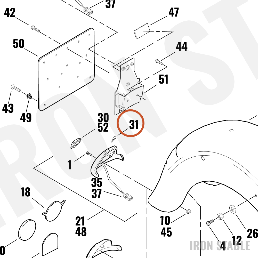 Harley-Davidson Bulb Wedge, Fndr Tip Lamp