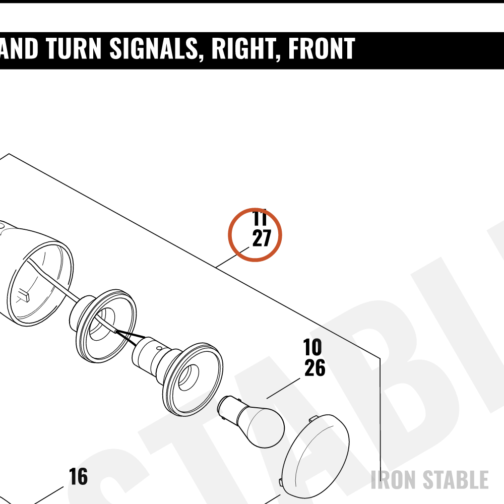 Harley-Davidson Turnsignal, Front/Chrome, Hdi(Po)