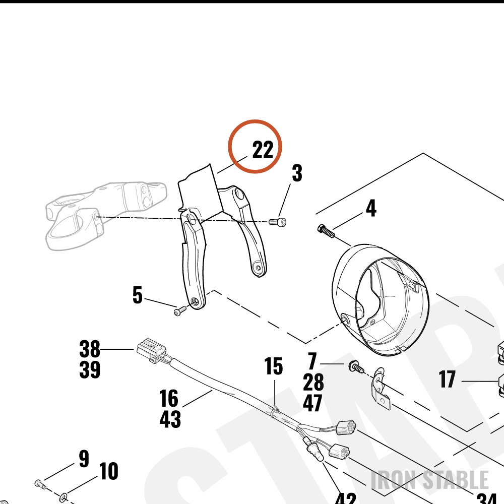 Harley-Davidson Bracket, Hdlamp Mnt, Satin Chrome