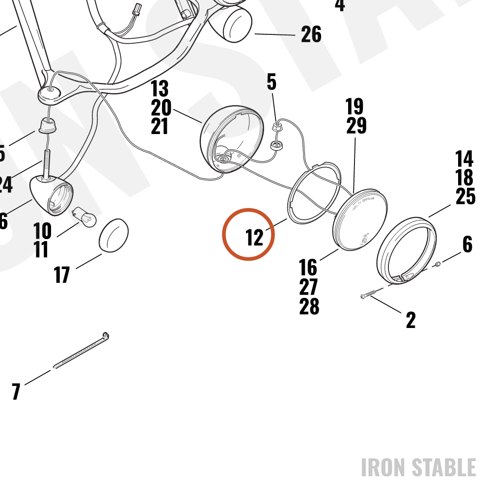 Harley-Davidson Ring, Nest, Passenger/Fog/Pursuit Lam