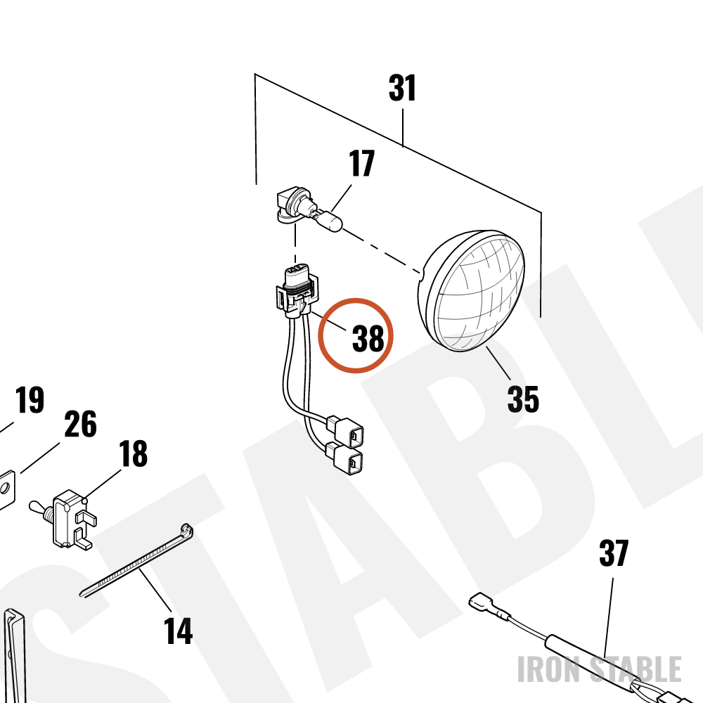 Harley-Davidson Light, Deco, Jumper Wire Harness
