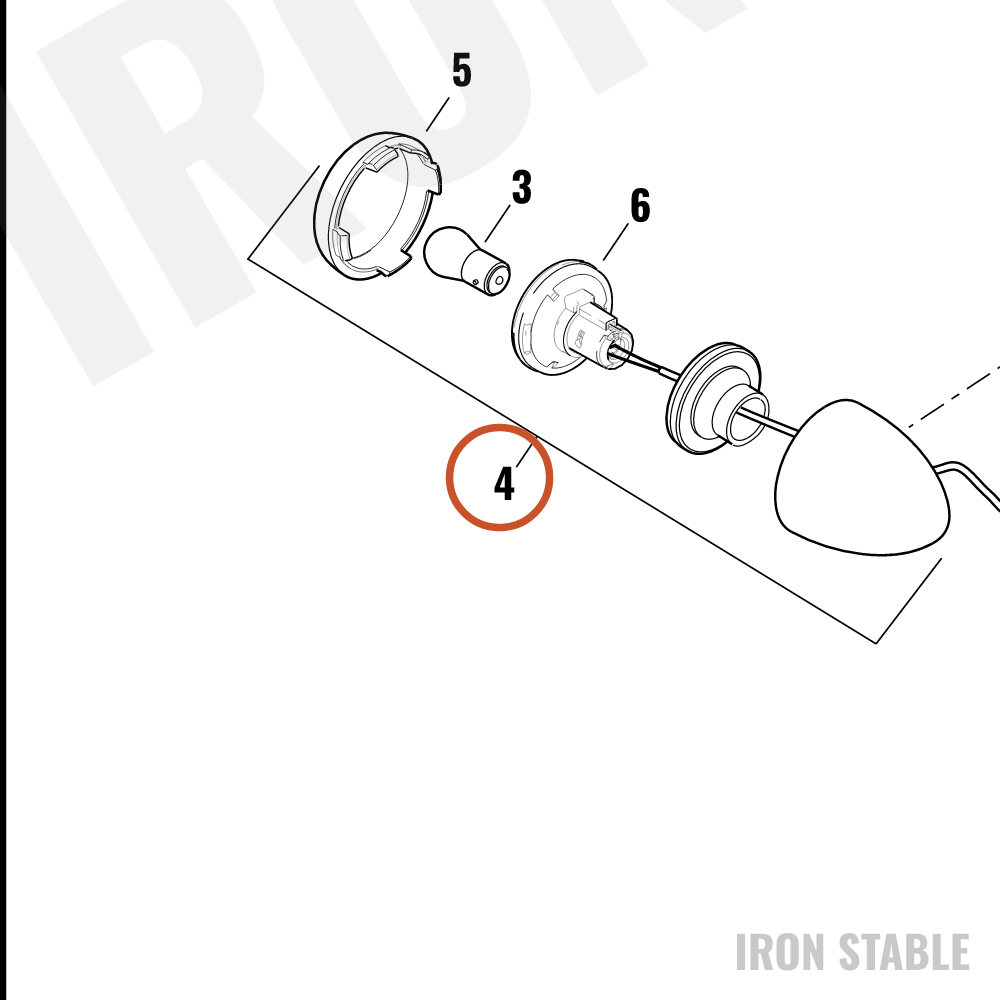 Harley-Davidson Turnsignal, Rr/Chrome, Dom(Po)