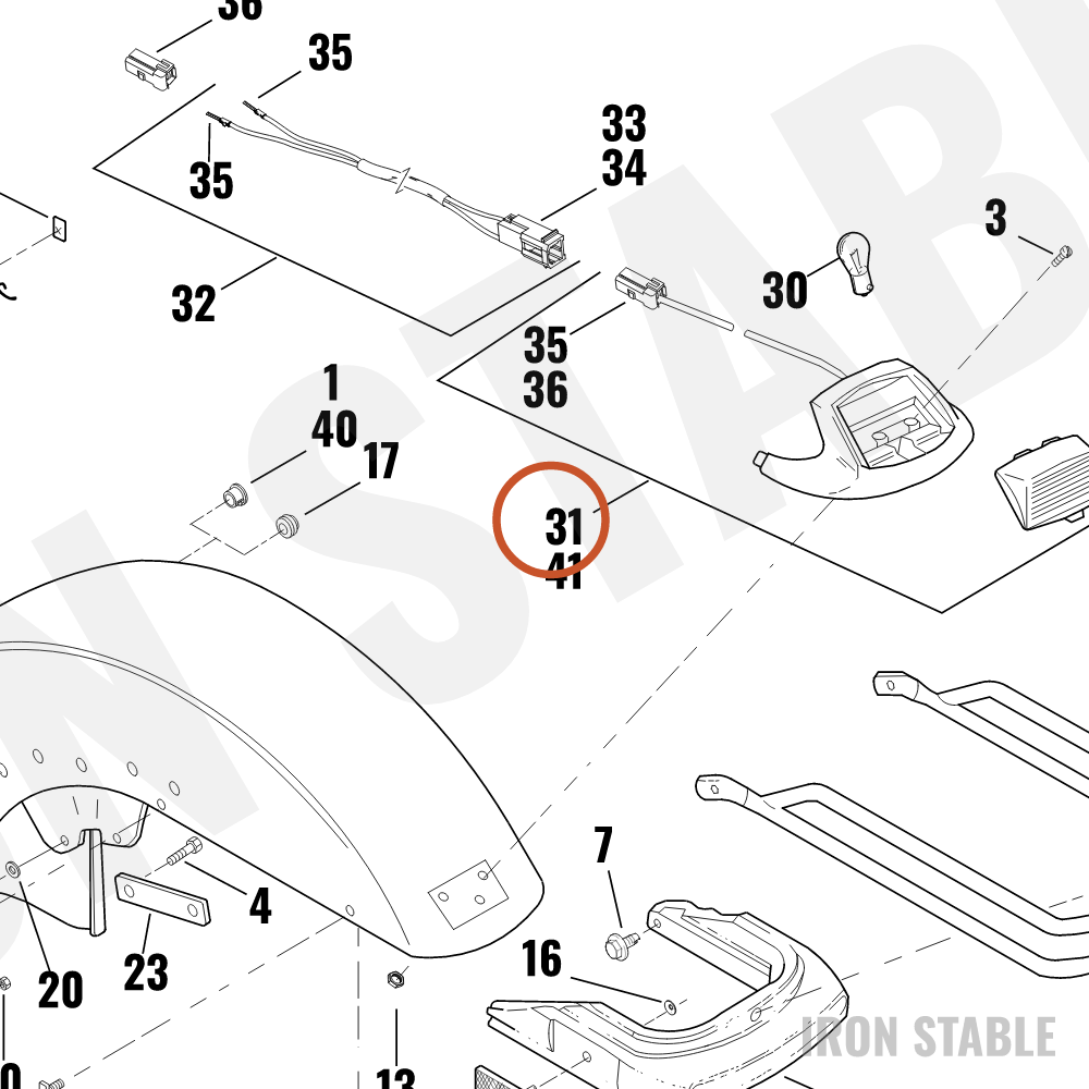 Harley-Davidson Lamp Assembly, Front Fndrtip(Dom)
