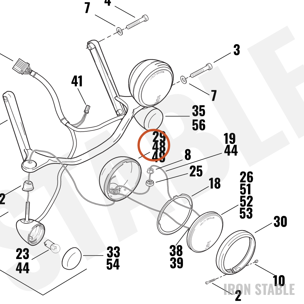 Harley-Davidson Housing, Spotlamp/Chrome