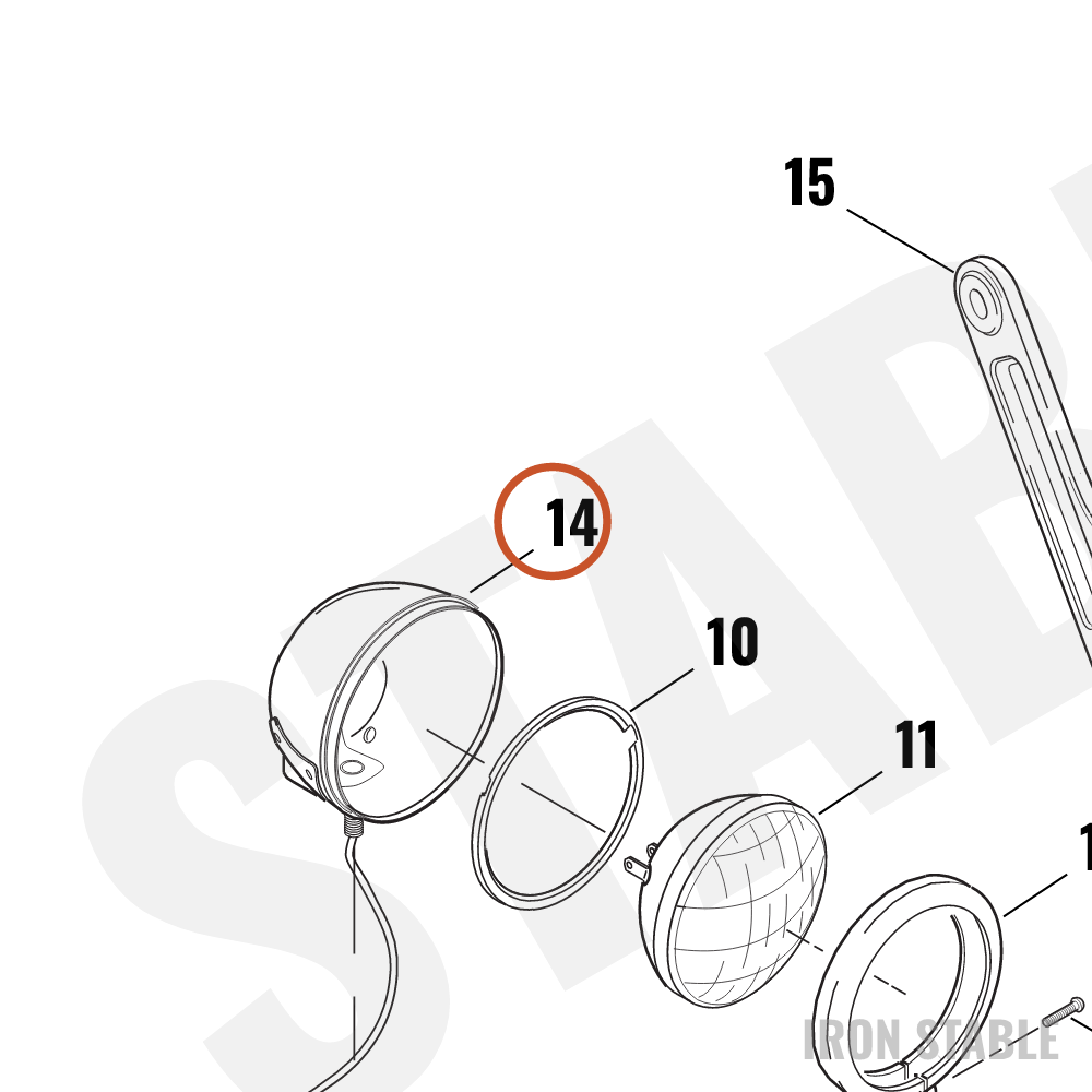 Harley-Davidson Spotlamp Housing