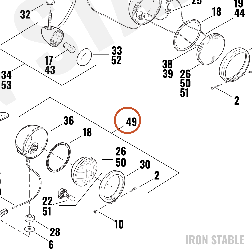 Harley-Davidson Fog Lamp Assembly, Hdi
