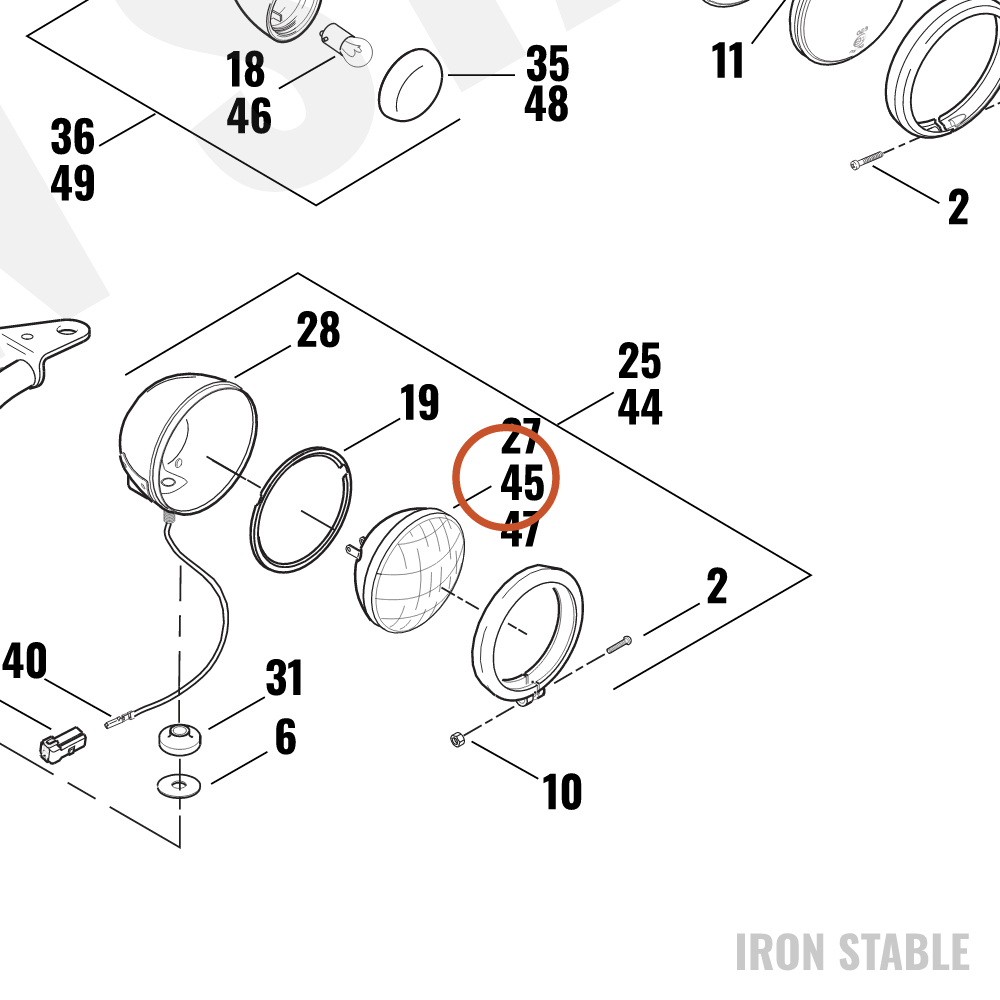 Harley-Davidson Bulb Unit, Halogen/Par 36/Hdi