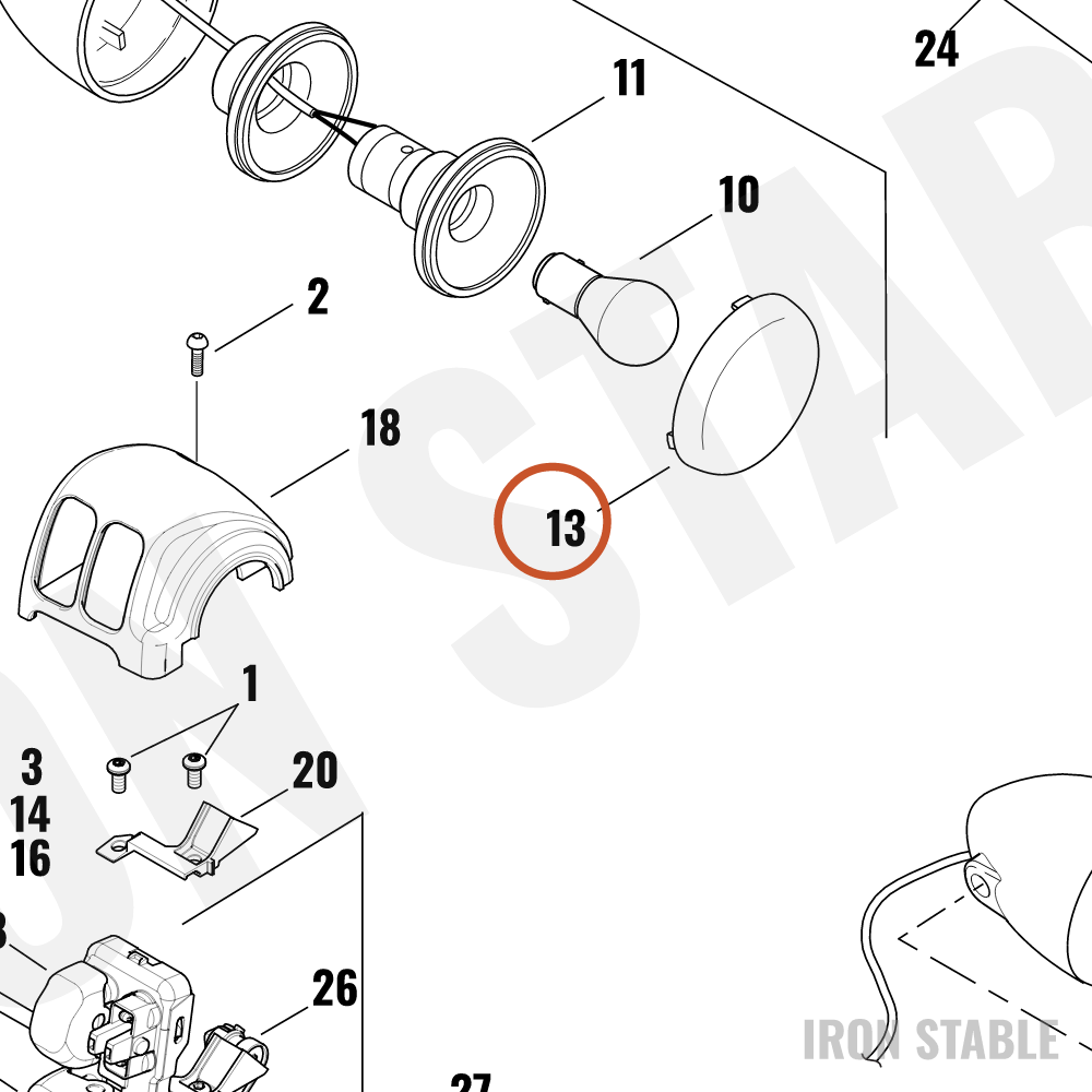 Harley-Davidson Lens, Lamp, T-Sgnl