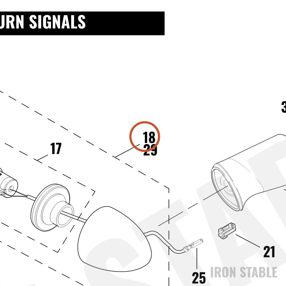 Harley-Davidson Turnsignal Assembly, Rr/Smk'd/Dom