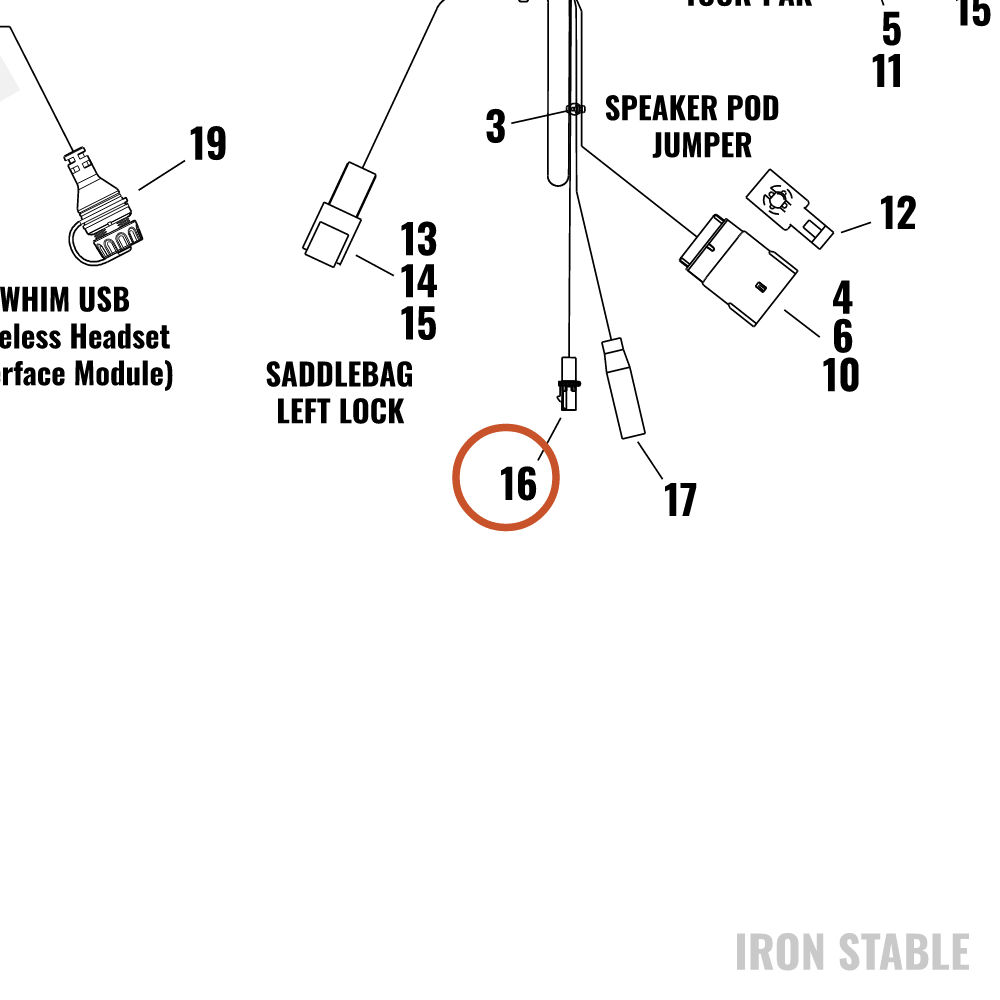 Harley-Davidson Wire Harness, Am/Fm Antenna(Po)