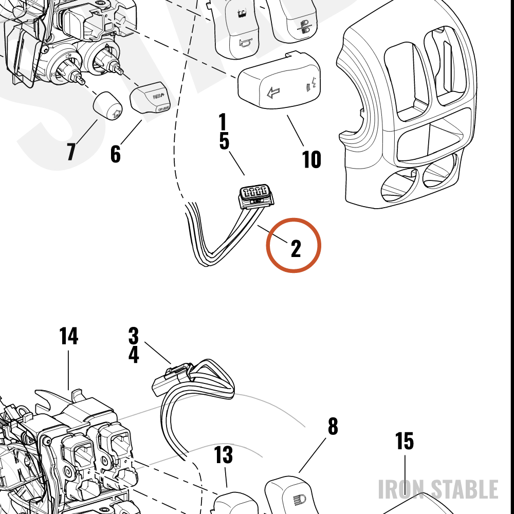 Harley-Davidson Wire Harness, Lh-Cntrl Jmpr