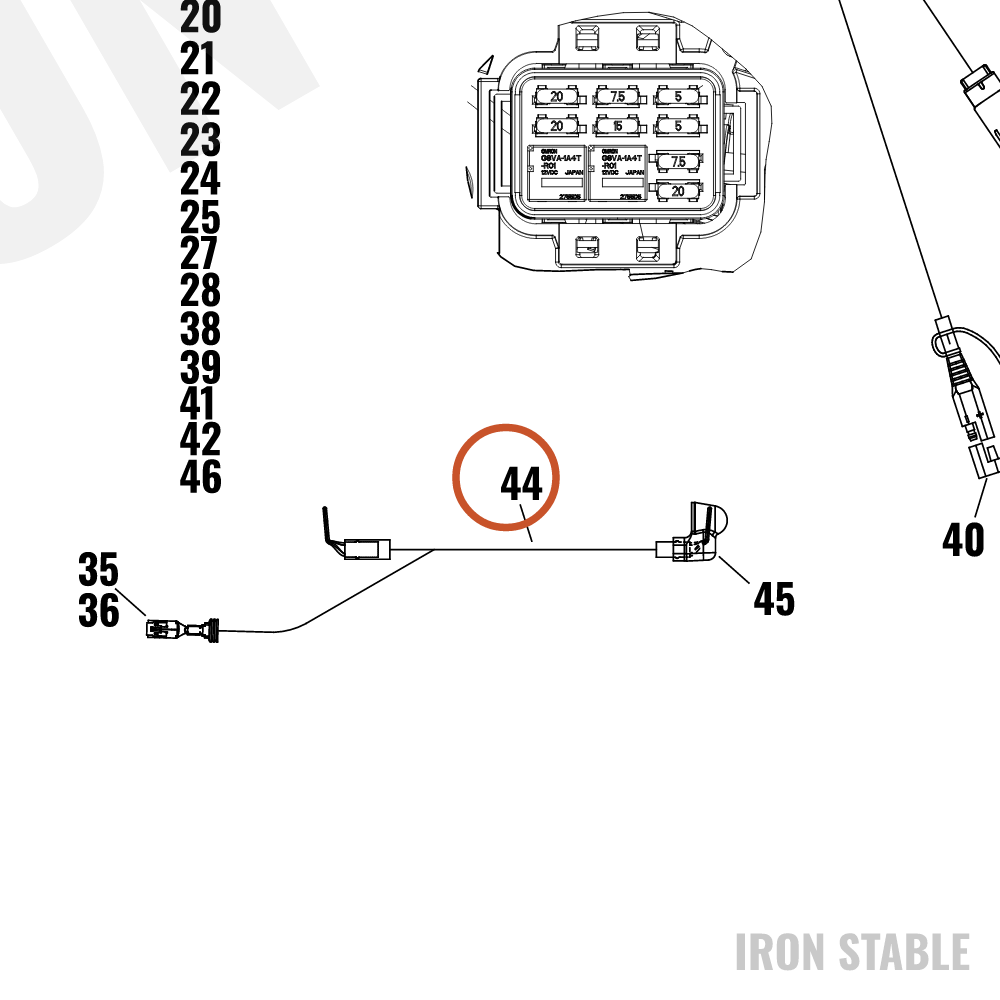 Harley-Davidson Wire Harn Sub-Component, Pos Cable