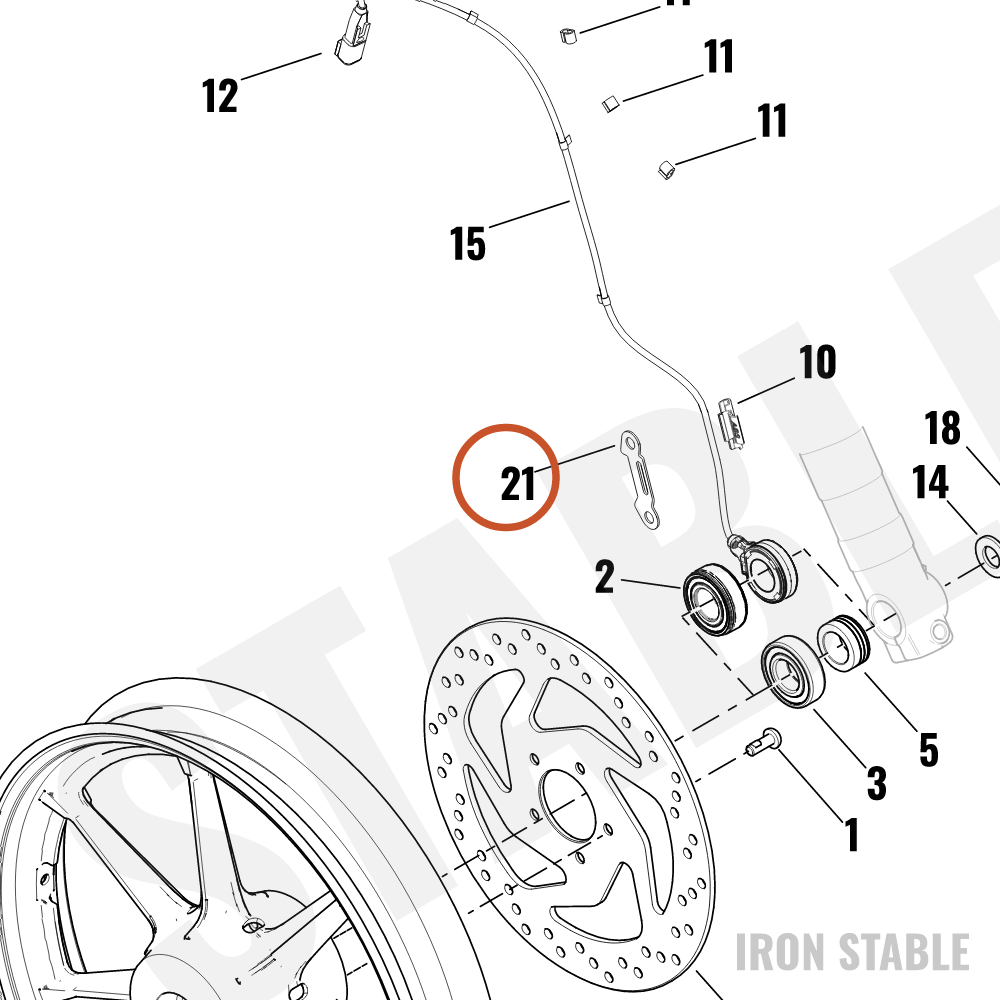 Harley-Davidson Bracket, Elec Mt, Front Whl Speed Sen