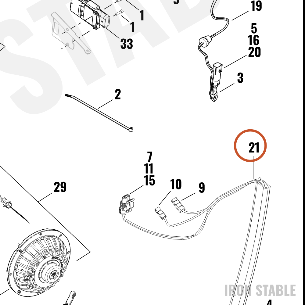 Harley-Davidson Harness, Wire, Lower Jumper, Flhx