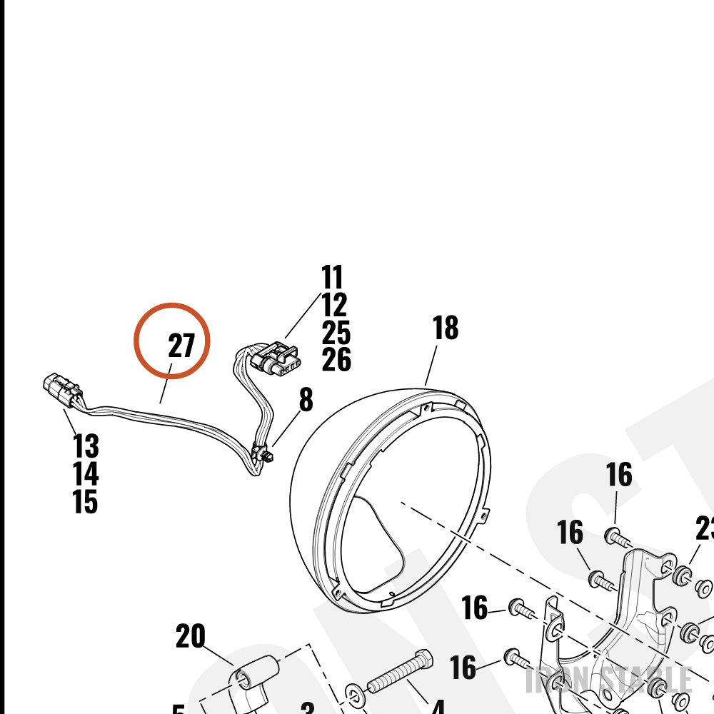 Harley-Davidson Harness, Wire, Headlamp Jumper