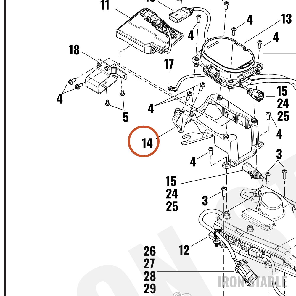 Harley-Davidson Bracket, Elec Mt, Caddy, Chrg Port