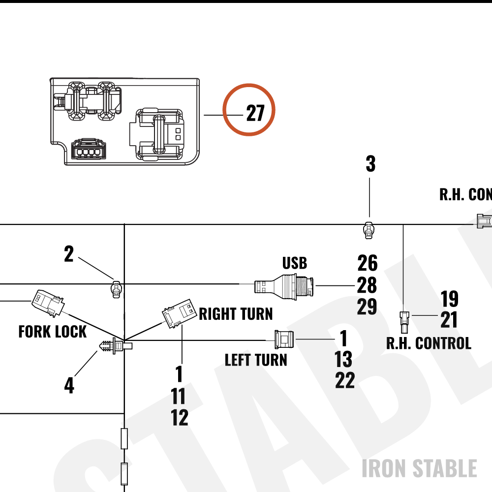 Harley-Davidson Bracket, Elec Mt, Front Harness