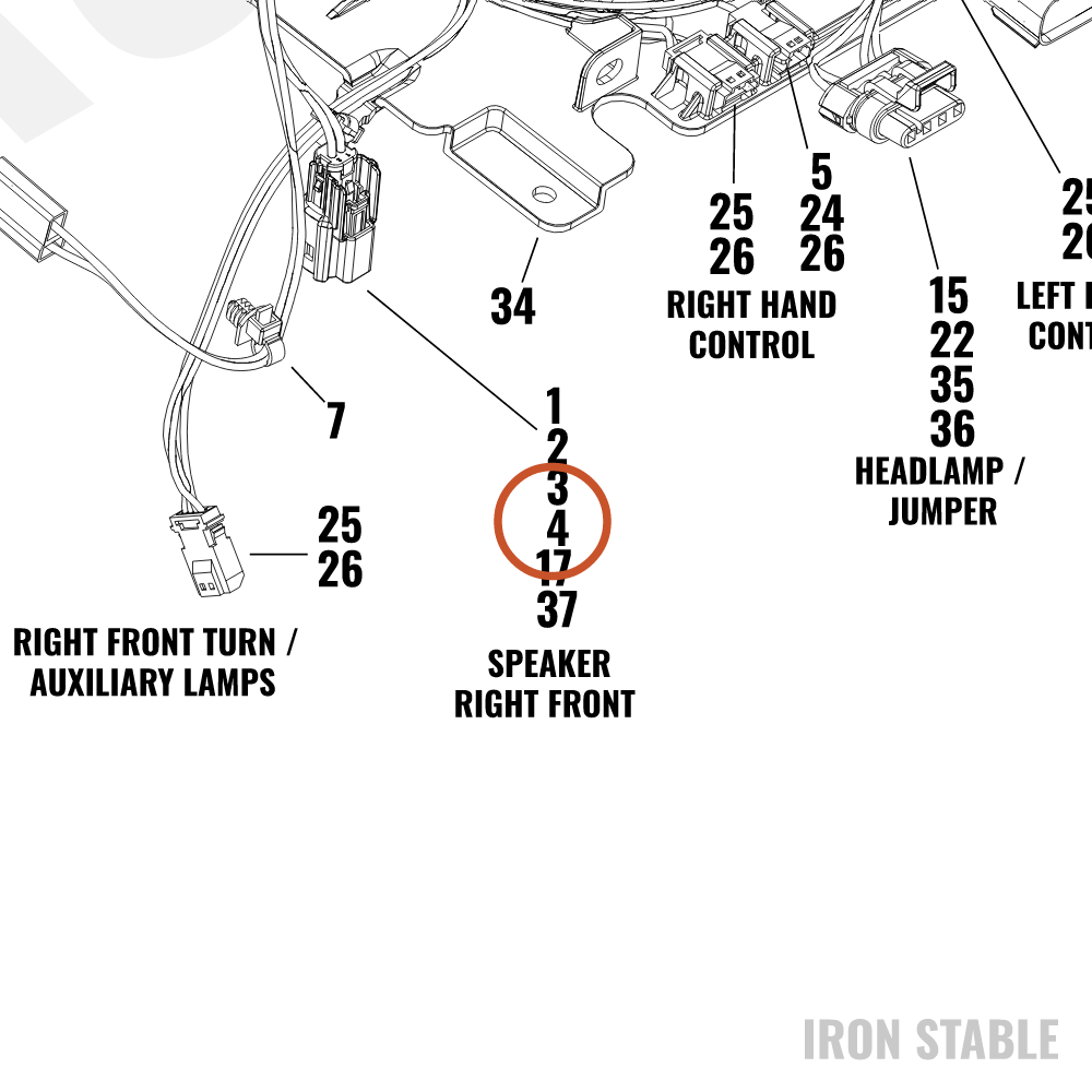 Harley-Davidson Connector, Plug, Weather, Spkr
