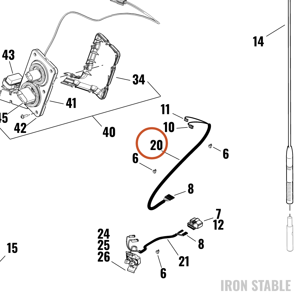 Harley-Davidson Harness, Wire, Speaker Pod