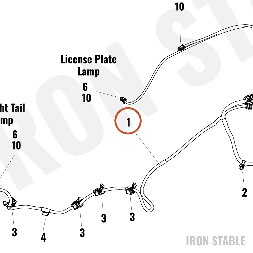 Harley-Davidson Harness, Wire, Rear, Lighting Aus