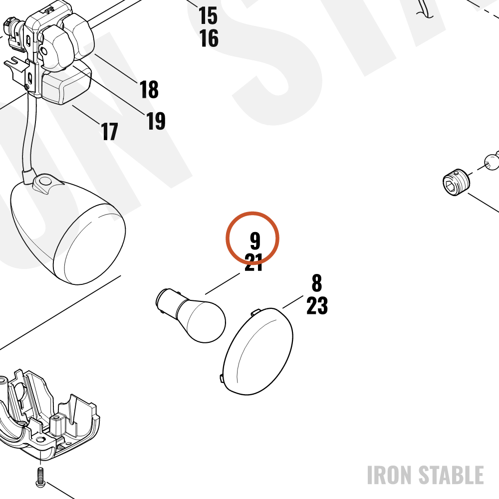 Harley-Davidson Bulb, Amber, Double Filament-F