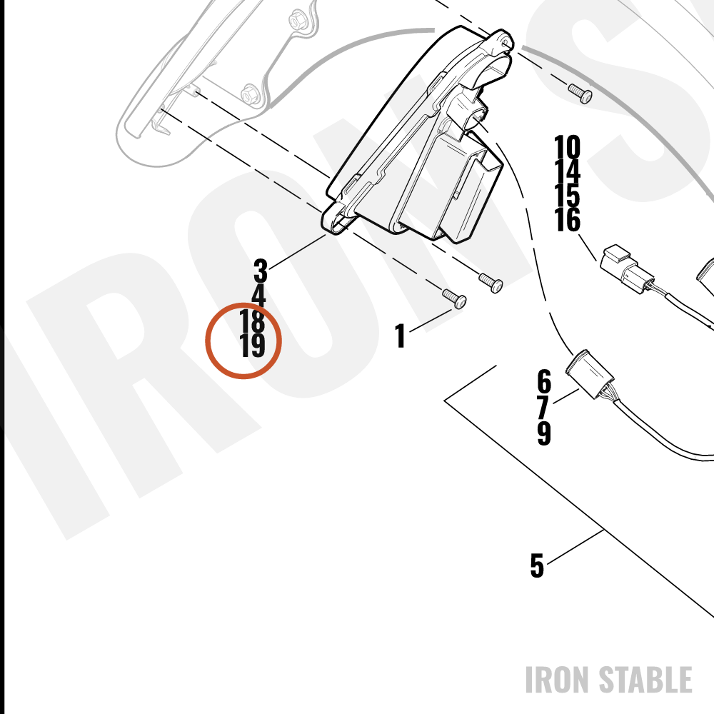 Harley-Davidson T-Signal Assembly, Rh, Amber Lens/Hdi