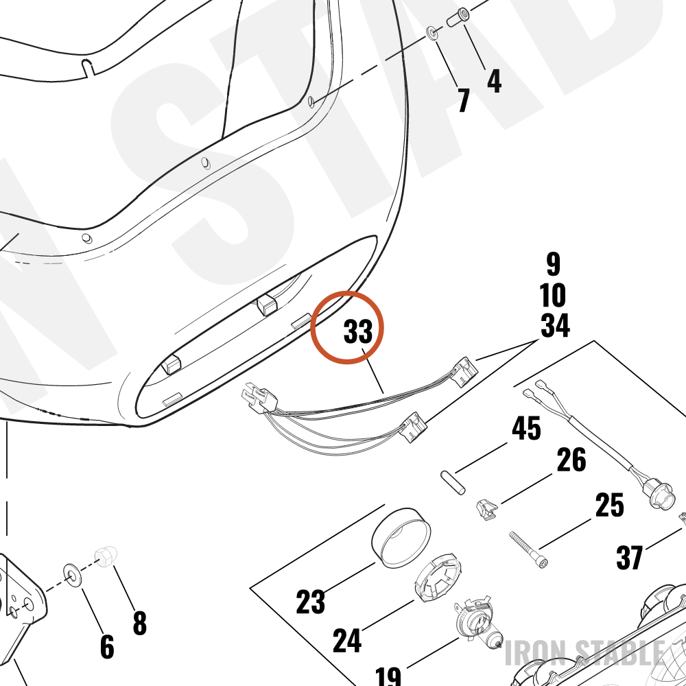 Harley-Davidson Wire Harness, Dual Headlamp
