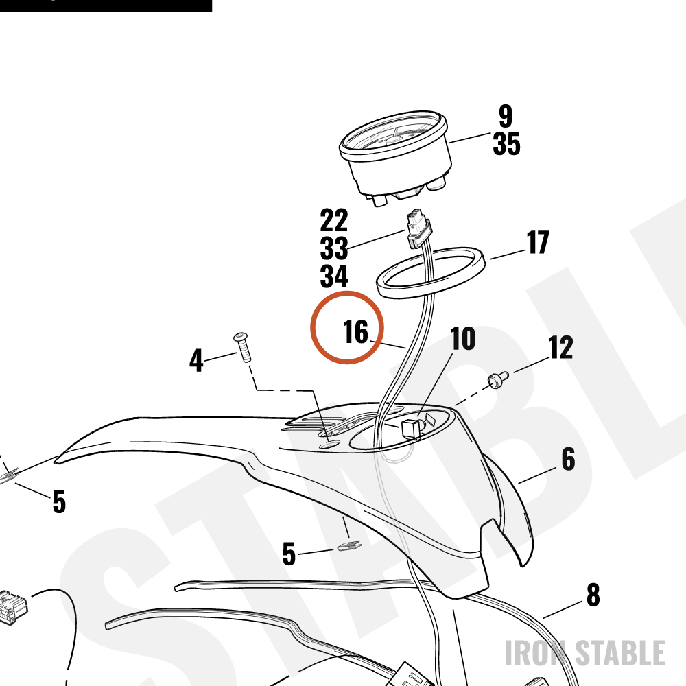 Harley-Davidson Wire Harness, Console, Speedo/