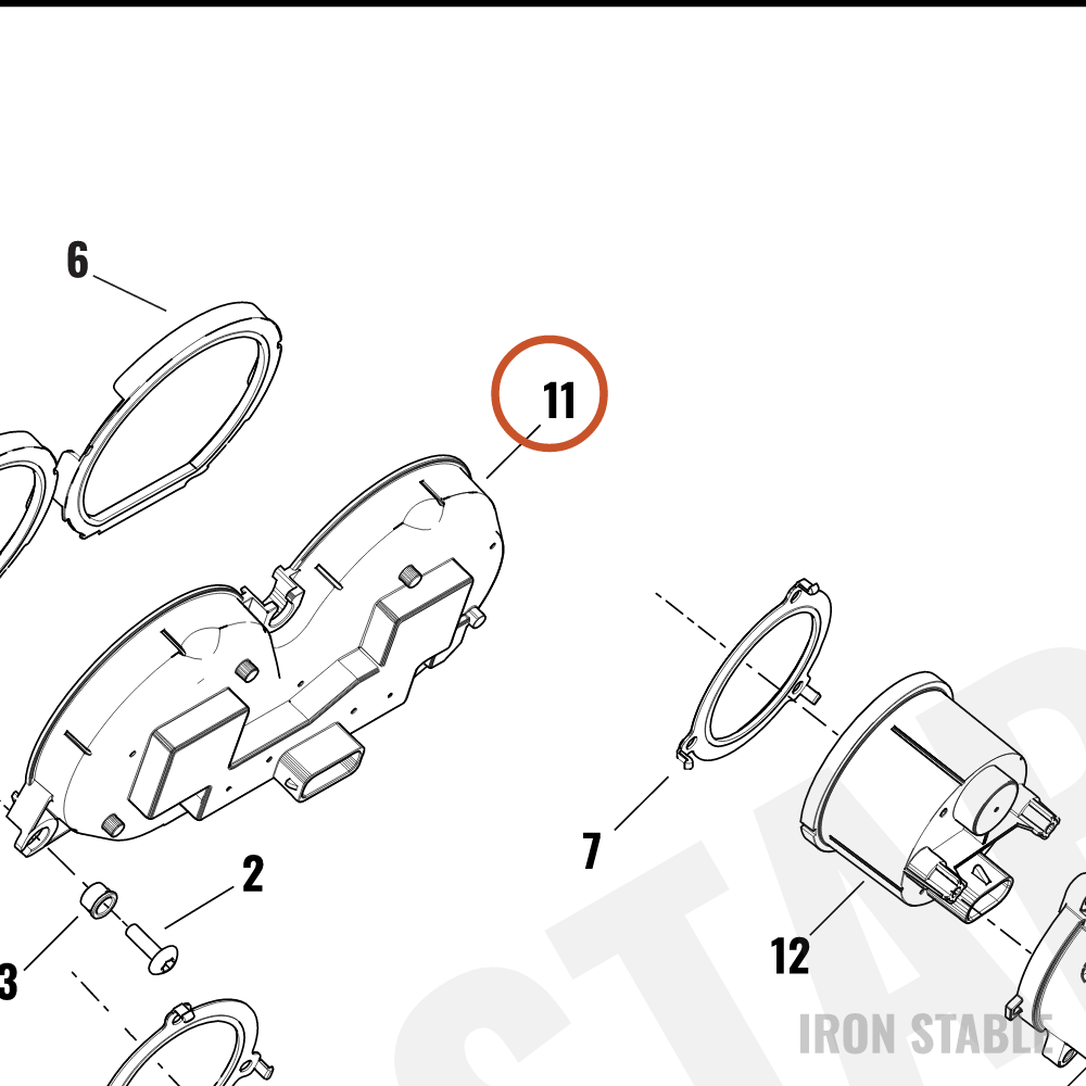 Harley-Davidson Instr, Cluster/Speedo, Km/H, Silv