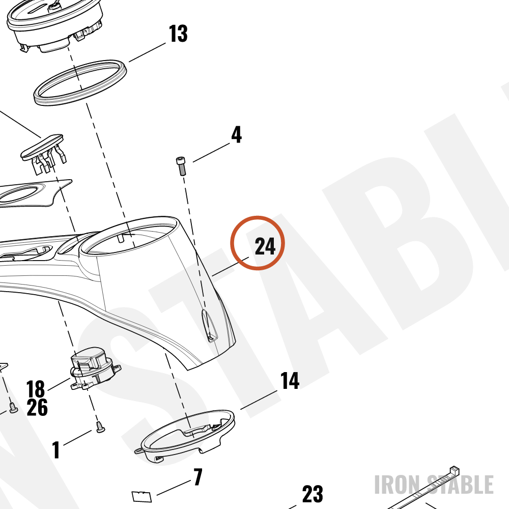 Harley-Davidson Console, Tank, Fuel, Side Fill