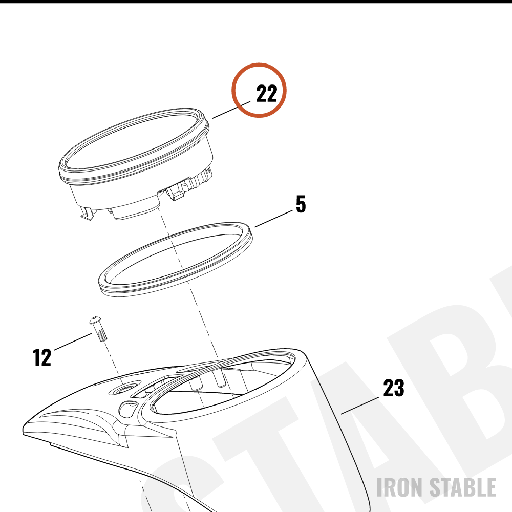 Harley-Davidson Instr, Cluster/Speedo, 5inch, Mph