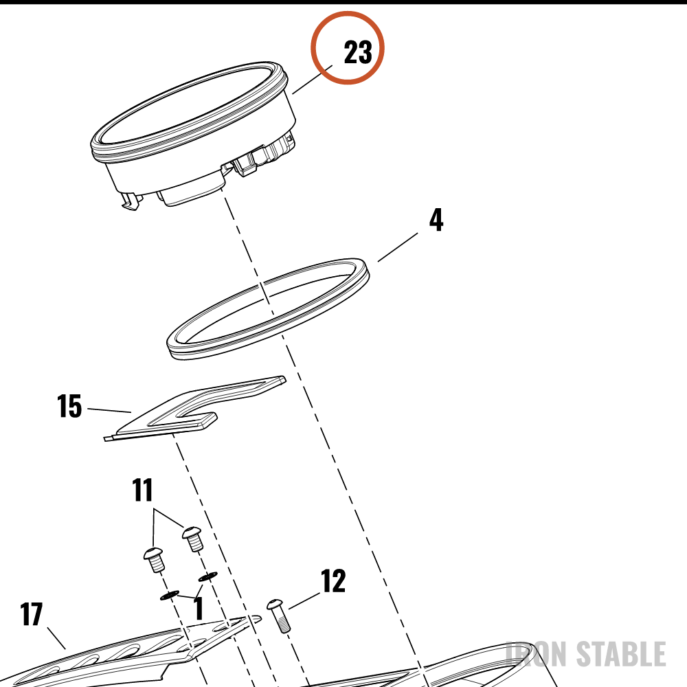 Harley-Davidson Instr, Cluster/Speedo, 5inch, Km/