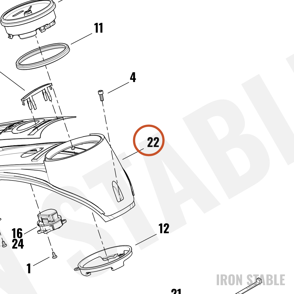 Harley-Davidson Console, Tank, Gloss Black