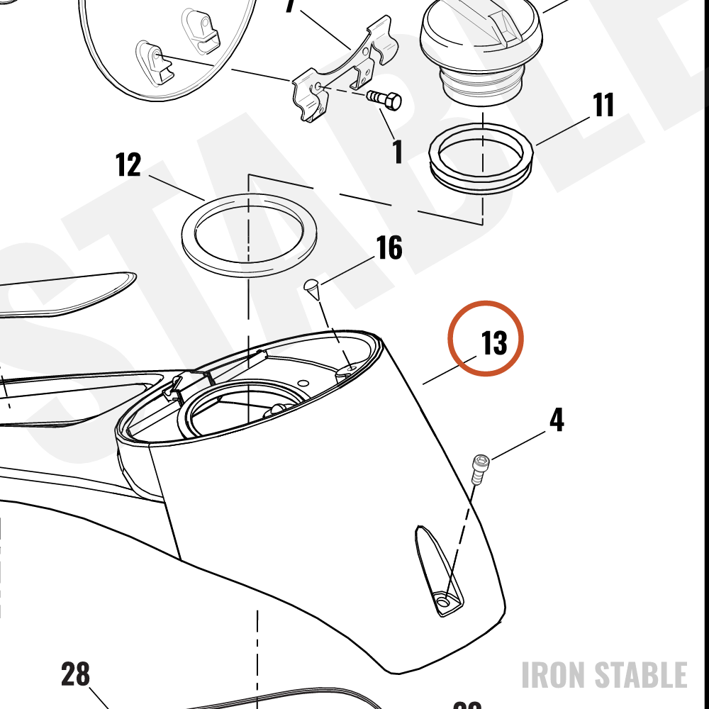 Harley-Davidson Console, Tank, Satin Chrome