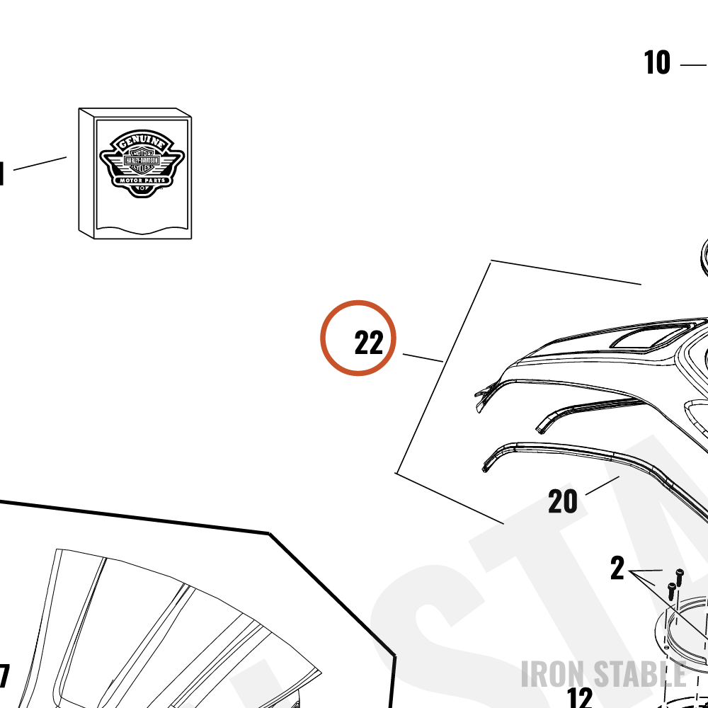 Harley-Davidson Sub-Assembly, Console, Tank Console,