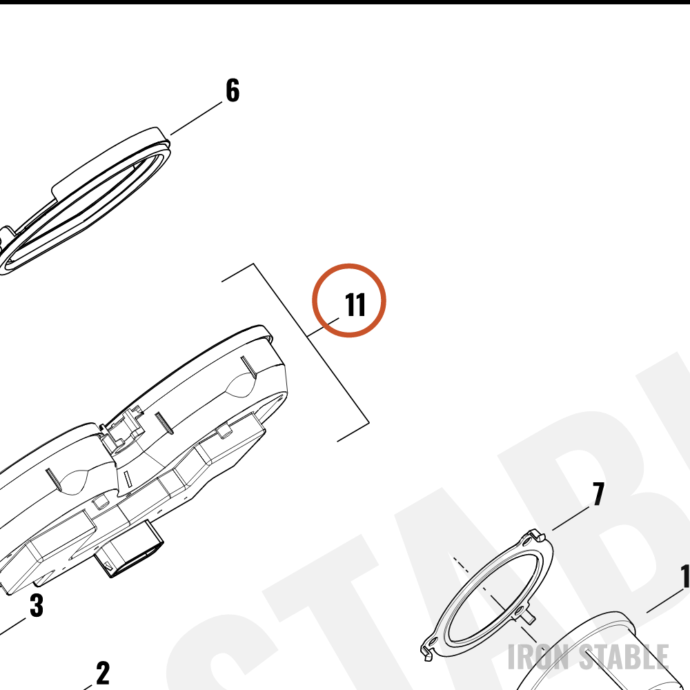 Harley-Davidson Instr, Cluster/Speedo, Mph, Red
